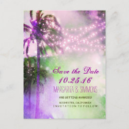 Strand mit Strandbeleuchtung Save the Date Ankündigungspostkarte