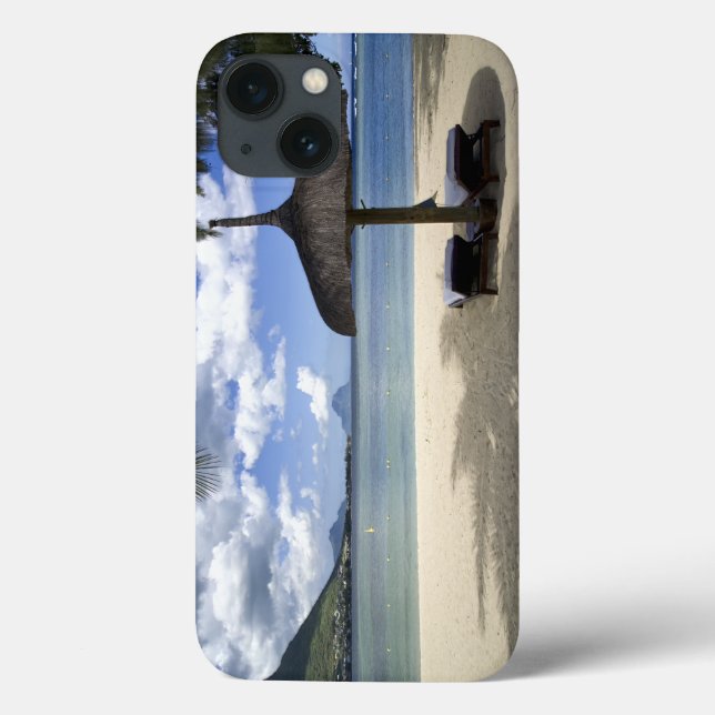 Strand mit weißem Sand und Regenschirm Case-Mate iPhone Hülle (Rückseite)