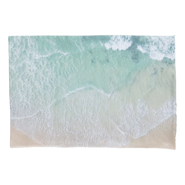 Strand mit weißem und grünem Lace Sand und Meer Kissenbezug (Vorderseite)