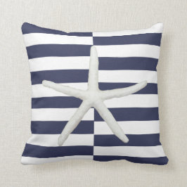 Strand Moderner Starfish fett gestreift Marine und Kissen