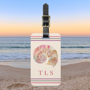 Strand-Monogramm-Nautilus-Tasche mit stilvollen St Gepäckanhänger