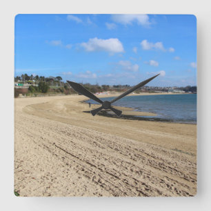 Strand Moulin Blanc in Brest Quadratische Wanduhr