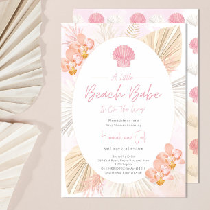 Strand Muschel rosa Boho Ozean Mädchen Baby Shower Einladung