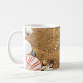 Strand-Muscheln-Monogramm-Ferien-Insel Kaffeetasse