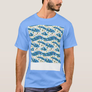 Strand Nahtloses Muster Sommer Palme Wellen Küste T-Shirt