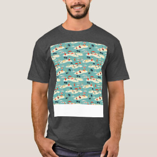 Strand Nahtloses Muster Sommerpalme Tree Waves Coa T-Shirt