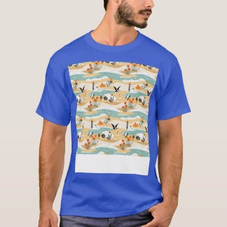 Strand Nahtloses Muster Sommerpalme Tree Waves Coa T-Shirt