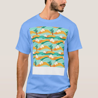 Strand Nahtloses Muster Sommerpalme Tree Waves Coa T-Shirt