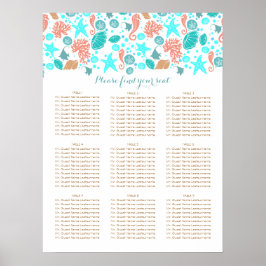 Strand Nautical Coastal Sea Hochzeitssessencharts Poster