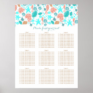 Strand Nautical Coastal Sea Hochzeitssessencharts Poster