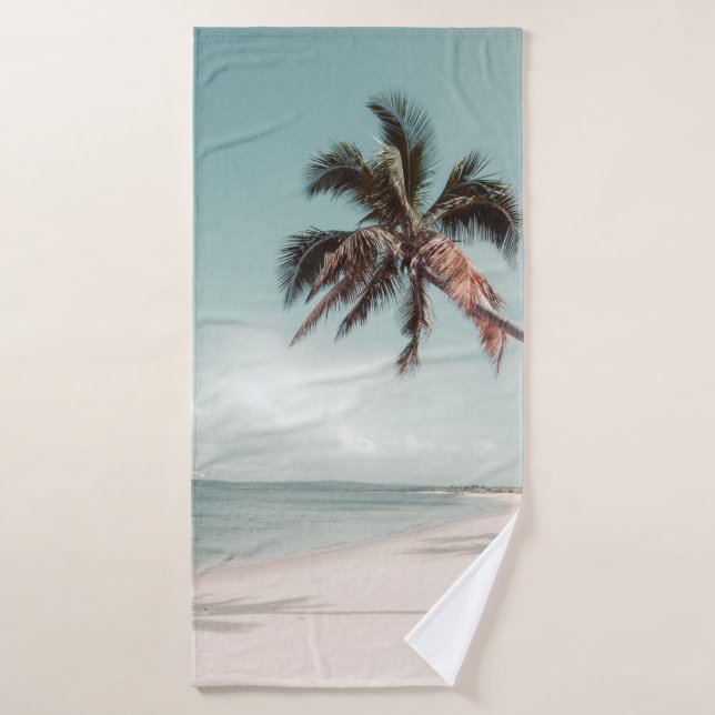 Strand neben Kokospalmen Badehandtuch (Badehandtuch)