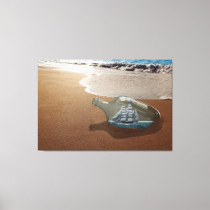 STRAND OCEAN SCHIFFSFLASCHE STRETCHIERTE LEINWAND 