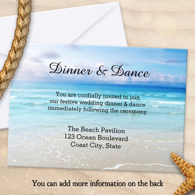 Strand oder Hochzeit in Urlaubsort Einladung (Beach or destination wedding insert invitation template with additional information for your guests)