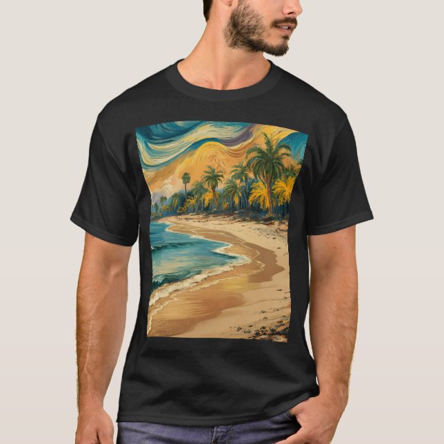 Strand, Ölfarbe. T-Shirt (Vorderseite)