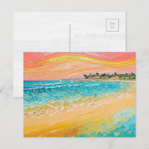 Strand-Ölgemälde Digitale Kunst 1 Postkarte