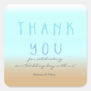 Strand Ombre DANKE Wasserfarben Aufkleber