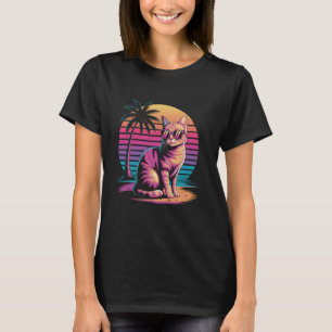 Strand Orange Tabbykatze Freundlich mit Sonnenbril T-Shirt