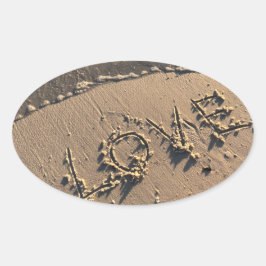 Strand Ovaler Aufkleber