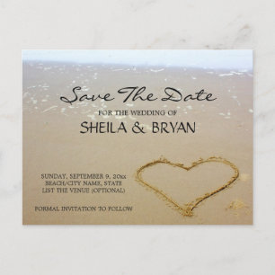 Strand-Ozean, der Save the Date Postkarte Wedding