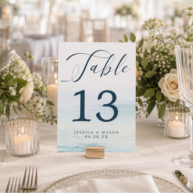 Strand-Ozean-Hochzeit 5x7-Tischnummern (Von Creator hochgeladen)