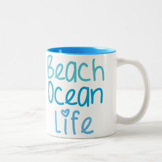 Strand-Ozean-Leben-Tasse Zweifarbige Tasse
