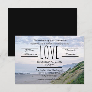 Strand/Ozean-Liebe - Einladung der Hochzeits-3x5