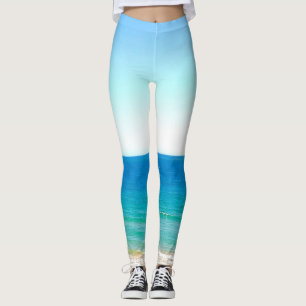 Strand Ozean Meer Blauer Himmel Landschaft tropisc Leggings
