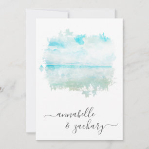 *~* Strand Ozean Meer + RSVP -  QR AR7 Hochzeit Einladung
