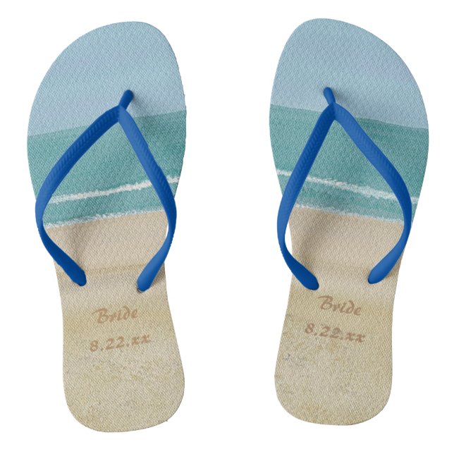 Strand-Ozean-Sand-Braut-Hochzeit drehen Reinfälle Flip Flops (Fußbett)