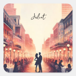 Strand Ozean Sommer New Orleans Brautparty Quadratischer Aufkleber