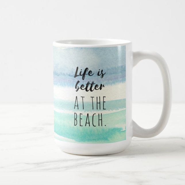 Strand-Ozean-Themed Dekorwatercolor-Tasse Kaffeetasse (Rechts)