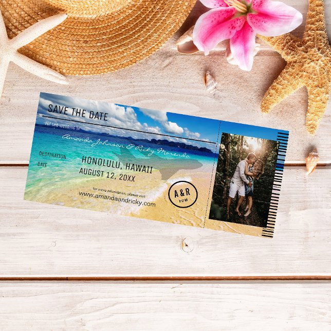 Strand - Ozean Zielort mit Foto und Flugzeug Einladung (Von Creator hochgeladen)