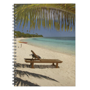 Strand, Palmen & Liegestuhl Notizblock