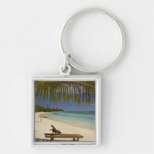 Strand, Palmen & Liegestuhl Schlüsselanhänger