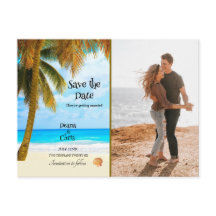 Strand, Palmen, Ozean, Save the Date Hochzeit