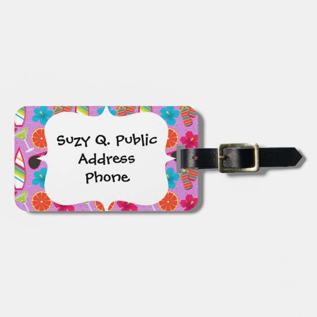 Strand-Party drehen Reinfall-Sonnenbrillen lila Gepäckanhänger (Vorderseite horizontal)