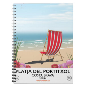 Strand Platja del Portitxol, Costa Brava, Spanien Notizblock