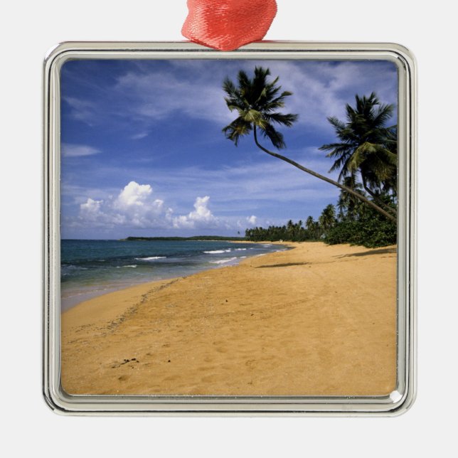 Strand Puerto Rico 2 Silbernes Ornament (Vorne)