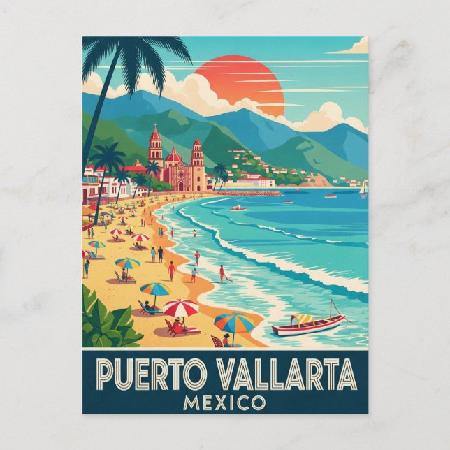 Strand Puerto Vallarta Mexiko Reisen Postkarte (Vorderseite)