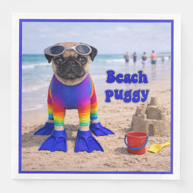 Strand-Puggy Serviette (Vorderseite)