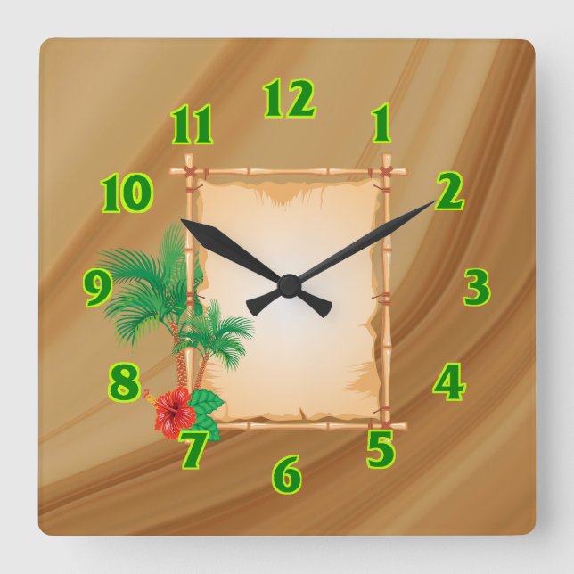 Strand Quadratische Wanduhr (Vorderseite)