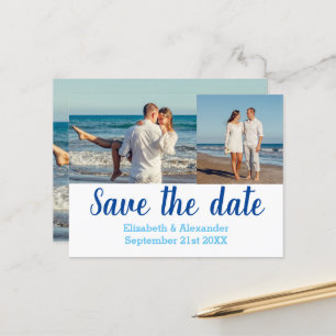 Strand Reise Foto Collage Save The Date Karte