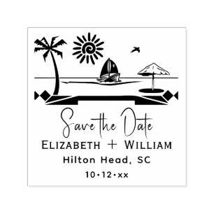 Strand Reise Paar Hochzeit Termin merken Permastempel
