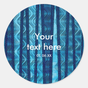 Strand Retro Wellen Blau Vintage Party Favor Aufkl Runder Aufkleber