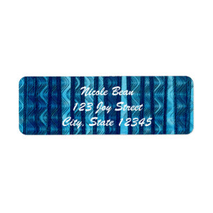 Strand Retro Wellen Blaue Vintage-Adressaufkleber