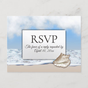 Strand RSVP mit Menüauswahl Einladungspostkarte