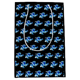 Strand-Ruhende-Möwe-Küsten-Wildlife-Kunst Blau Mittlere Geschenktüte