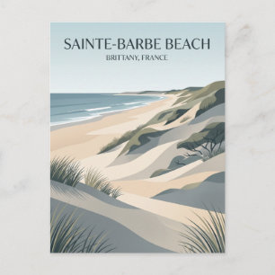 Strand Sainte-Barbe, Plouharnel, Bretagne, Frankre Postkarte