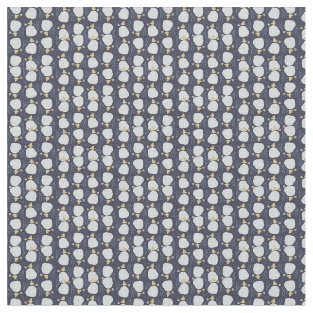 Strand Sand Dollar Blumenblau gelbes Muster Stoff (Nahaufnahme)