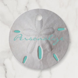 Strand Sand Dollar Sommer türkis weiß Geschenkanhänger